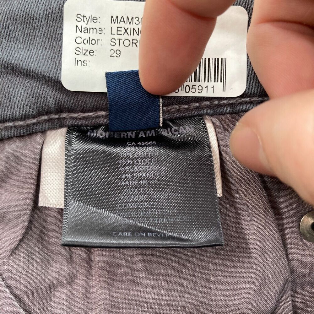 Modern American‎ Lexington Slim Jeans Mens 29x32 Storm Wash Gray Denim Stretch - Picture 6 of 14